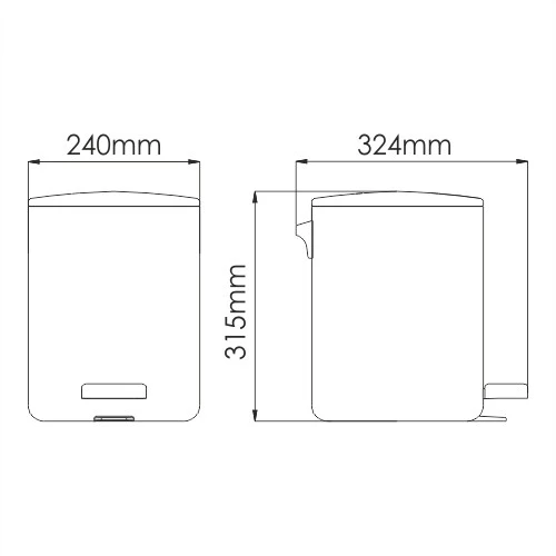 Ведро для мусора WasserKraft 9L K-649