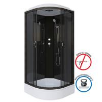 Душ.каб. NG-6501-14 (900х900х2150) низкий поддон(26см) стекло ТОНИРОВАННОЕ алюм черный 4 места