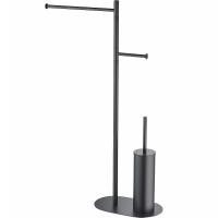 Стойка напольная Timo Saona, для полотенец и туалетной бумаги, черная, латунь