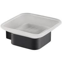 Мыльница Timo "Selene" 14022/03, латунь/стекло, черная, 10,3х10,3 см