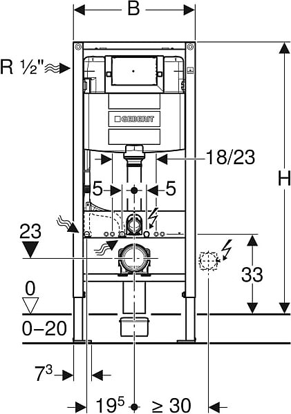 Инсталляция для унитаза GEBERIT Duofix Omega h112 111.060.00.1