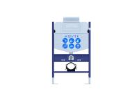 Инсталляция для подвесного унитаза с верхней кнопкой смыва Aquatek INS-0000018 , 800*500*150 мм, +звукоизоляционная прокладка