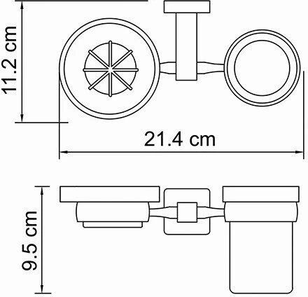 Держатель стакана и мыльницы WasserKraft Lippe K-6526