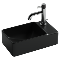 CN5045MB Умывальник подвесной прямоугольный (чаша слева, отверстие под смеситель справа) цвет черный