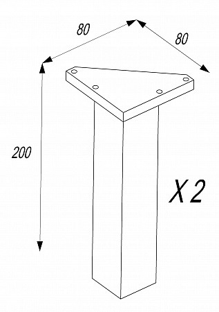 Ножки для мебели Aquaton Сильва 1A222703SI000