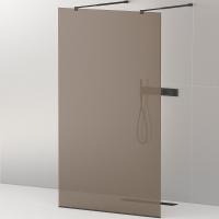 Душевая перегородка Cezares Liberta 80 LIBERTA-L-2-80-BR-NERO профиль Черный матовый стекло бронзовое