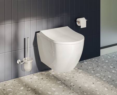 Комплект унитаза с инсталляцией Vitra Mia Round 9873B003-7201 с сиденьем Микролифт и клавишей смыва Хром глянцевый