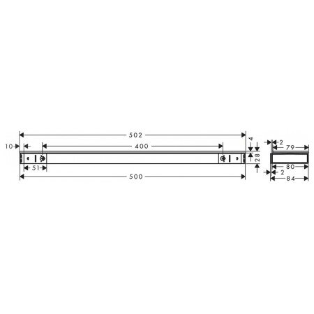 Стеклянная полка Hansgrohe Rainfinity 50 26844000 Хром