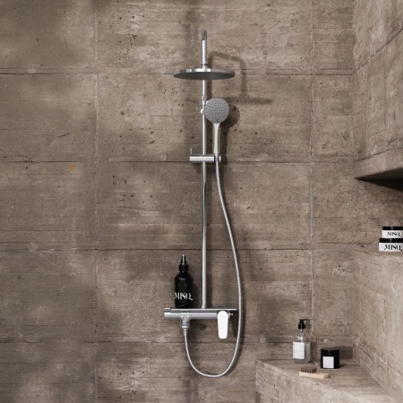 977730000 ДС Jupiter со смесителем полкой: верхний душ, ручной душ., штанга варио, хром