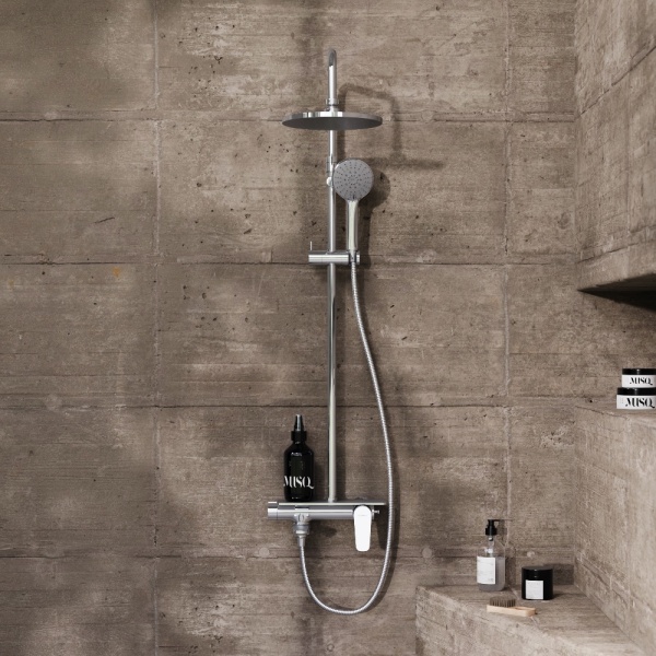 977730000 ДС Jupiter со смесителем полкой: верхний душ, ручной душ., штанга варио, хром