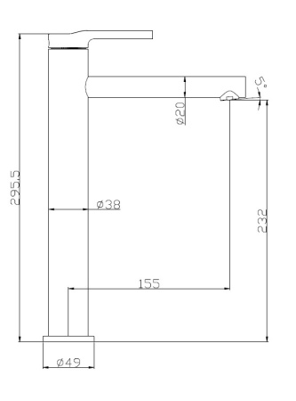 Смеситель BelBagno ETNA ETN-LMC-IN, для накладной раковины, нержавеющая сталь