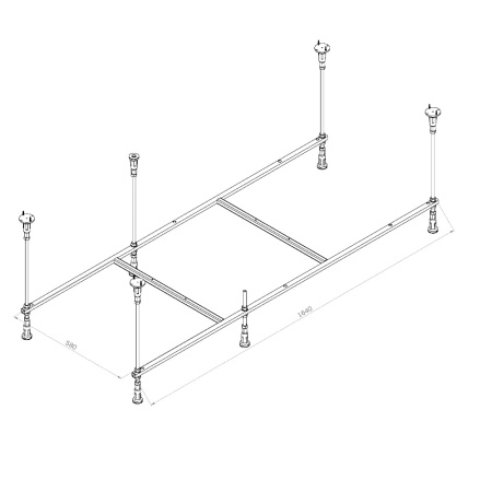 W84A-170-070W-R Func Каркас для ванн 170х70