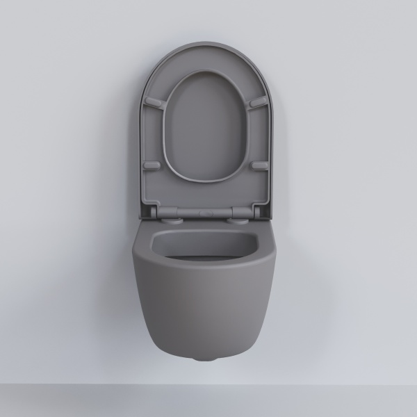 Сиденье д/унитаза Ambassador Abner 102T20301 (толстое) МАТОВОЕ СЕРОЕ