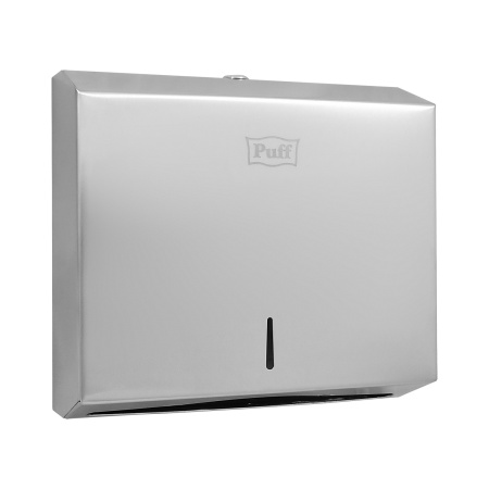 Диспенсер бумажных полотенец puff-5610, хром мат., антивандальный с ключом, 29х25х11 см