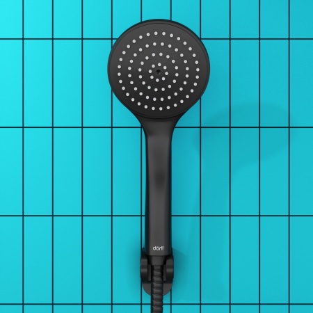 D0208000BL Comfort душевой набор: лейка 1f, шланг, держатель, черный