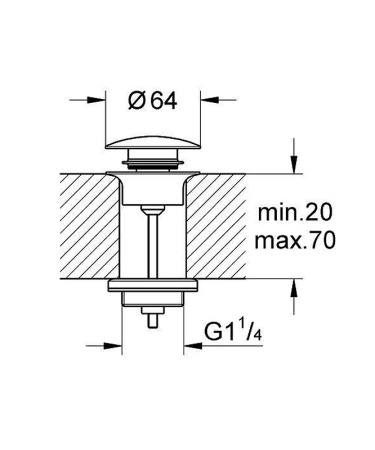 Донный клапан Grohe 65807GN0 click-clack Холодный рассвет матовый