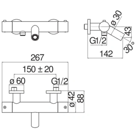Термостат для ванны Nobili Live LV00010/1WM