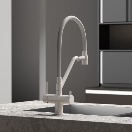 SC4003MW Смеситель для кухни SANCOS Dora с возможностью подключения фильтра для воды, цвет матовый б