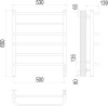 Полотенцесушитель электрический Terminus Евромикс П6 500x650 квадро