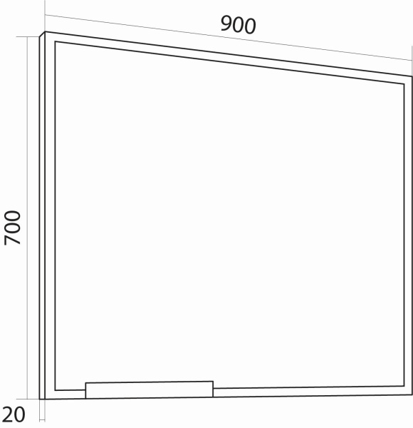 Зеркало "ЛОФТ-90 см" с полкой черное