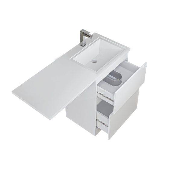 Раковина "МАРСАЛ-120 см" правая белая + кронштейн