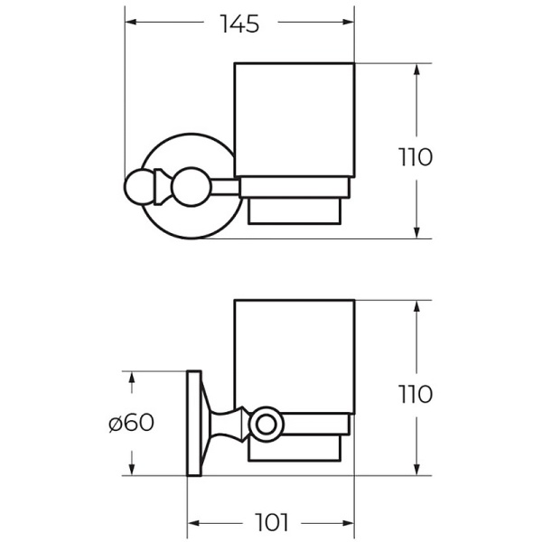 Стакан для зубных щеток Art&Max Antic AM-E-2668AL Хром