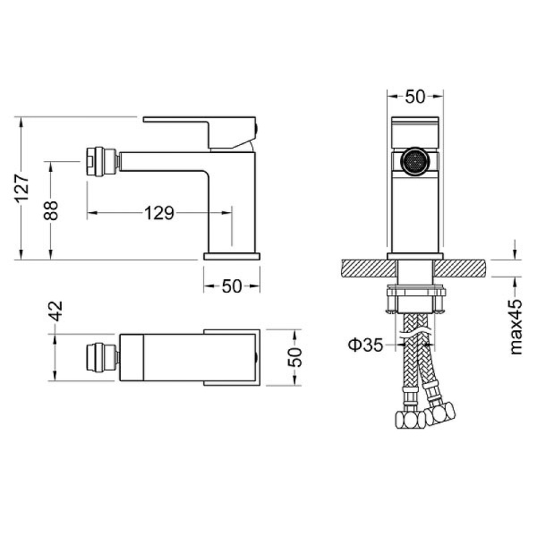 Смеситель Timo "Selene" 2062/00F для биде и душа, рычажное управление, хром