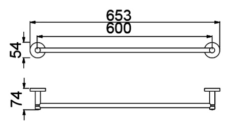 Полотенцедержатель "Timo Saona" 13056/03, латунь, чёрный, 65,3x12,5 см