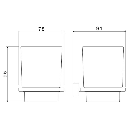 Стакан для зубных щёток Timo Torne, латунь, с держателем, золотой