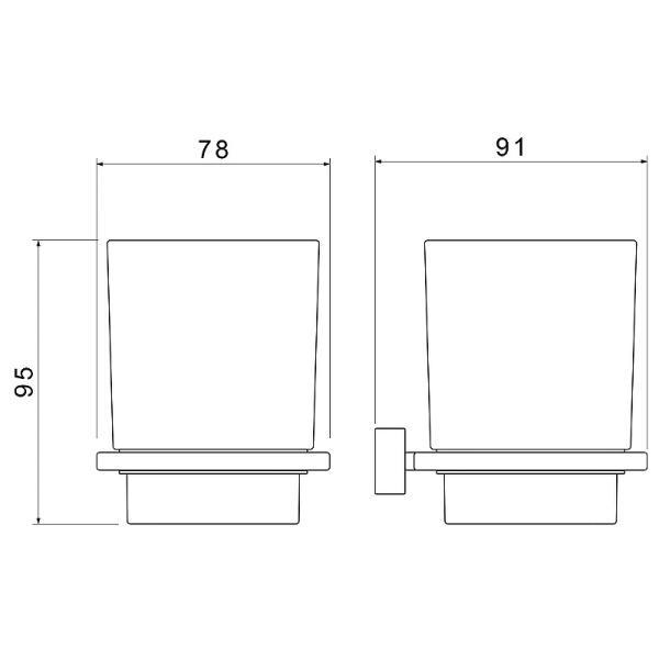 Стакан для зубных щёток Timo Torne, латунь, с держателем, золотой