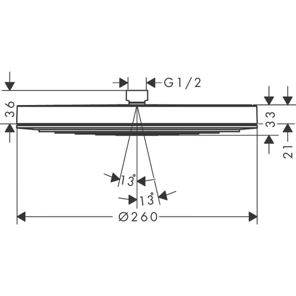 Верхний душ Hansgrohe Pulsify S 260 1jet 24140670 Черный