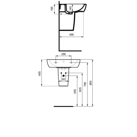 Полупьедестал для раковины Ideal Standard Tempo T423001