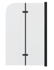 Шторка для ванны GR-106/100 BLACK (100х150) алюминиевый профиль, стекло ПРОЗРАЧНОЕ 6мм 1 место