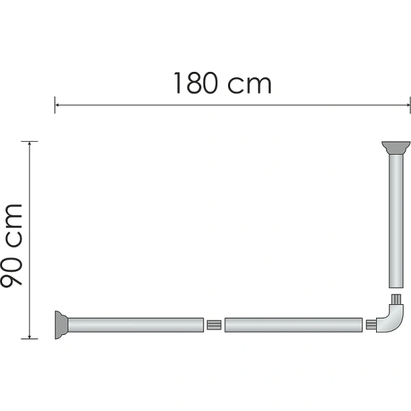 Карниз для ванны WasserKraft Dinkel 180x90 SC-469018