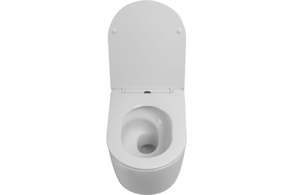 Подвесной безободковый унитаз Art&Max NAPOLI с вихревым смывом, с сиденьем в комплекте AM100CHRV/SC