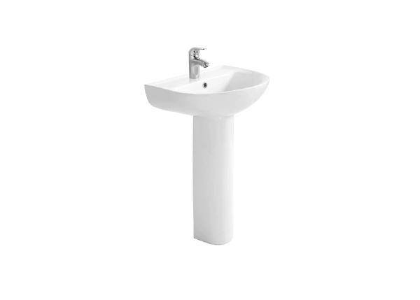 Раковина Aquatek AQ5420-00, подвесная, фарфоровая, белая, овальная, 44x55 см