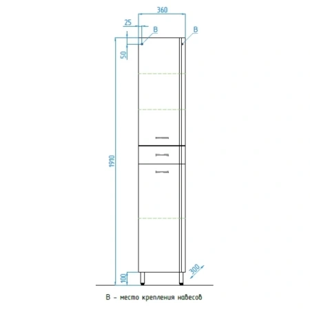 Колонна Style Line Эко Стандарт 36 с бельевой корзиной