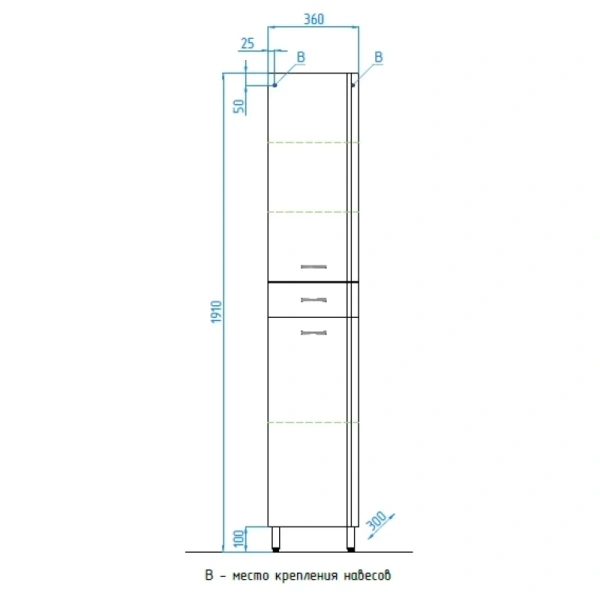 Колонна Style Line Эко Стандарт 36 с бельевой корзиной