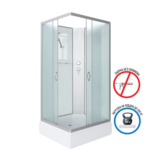 Душевая кабина Niagara NG-33974-14QBK, угловая, прямоугольная, 4 места, матовое стекло