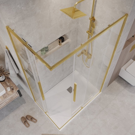 Душ.ограждение 300.K33.01.1280.32.00 Galaxy (120*80*195) золото сатин, стекло прозрачное, 2 места