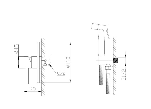 Набор для гигиенического душа BelBagno ETNA-SET-HGN-IN