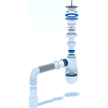 Сифон для кухонной мойки 1 1/2"-40*40/50 АНИ пласт C0115