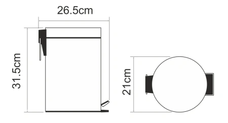 Ведро для мусора WasserKraft 5L K-635