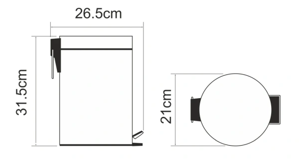 Ведро для мусора WasserKraft 5L K-635