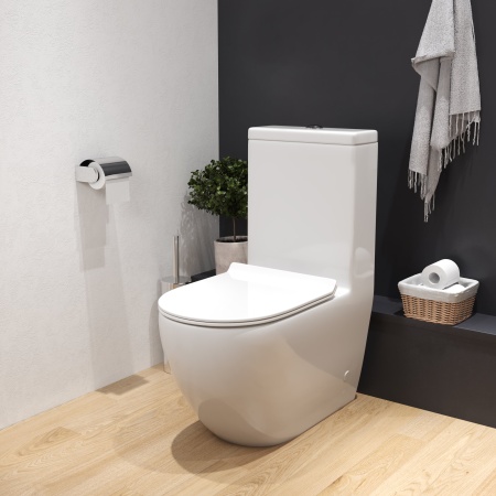 Унитаз GR-4496S Style (675*365*830) МОНОБЛОК напольный с тонкой крышкой, 1 место