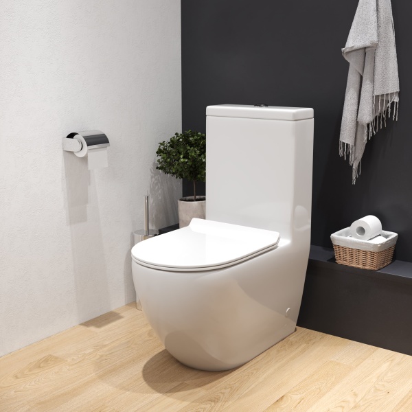 Унитаз GR-4496S Style (675*365*830) МОНОБЛОК напольный с тонкой крышкой, 1 место