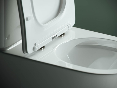 CN1904-B Напольная пристенная безободковая чаша унитаза STAR Rimless c горизонтальным выпуском