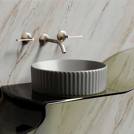 CN6057MH Умывальник чаша накладная круглая (цвет Антрацит Матовый) Element 360*360*115мм