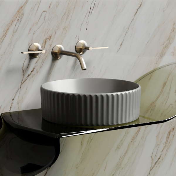 CN6057MH Умывальник чаша накладная круглая (цвет Антрацит Матовый) Element 360*360*115мм