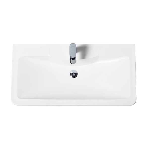 Раковина-столешница BelBagno ACQUA BB1000, прямоугольная, подвесная, искусственный камень, белая, 100x45.5x14.5 см